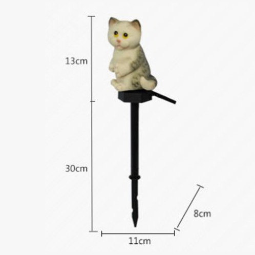 Résine à énergie solaire Shape de chat Paysage Lumière en plein air LED Garden Light Light (gris-c) SH701C1092-05