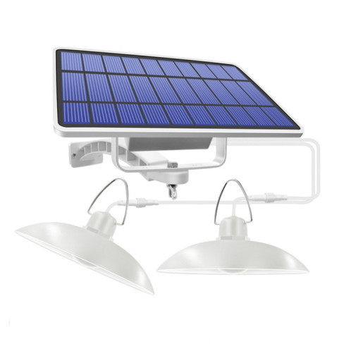 2 en 1 Solaire Light Paysage Courtyard Couloir Couleur Éclairage 32-LED Lustre rétro, Couleur de la lumière: Lumière blanche (abat-jour blanc) SH101A390-09