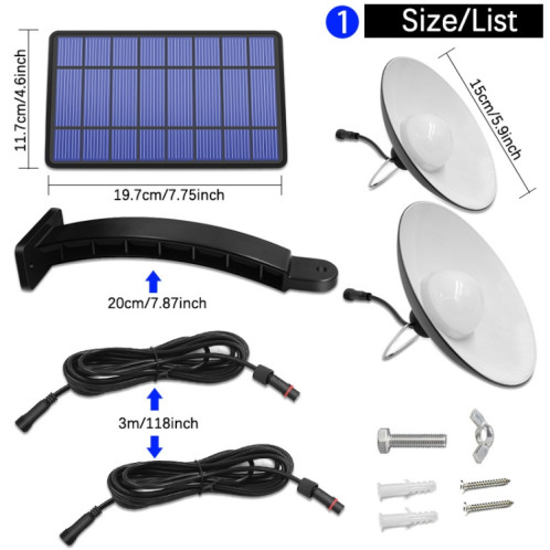 2 en 1 Lumière solaire Paysage Courtyard Couleur d'éclairage 32-LED lustre rétro, couleur de la lumière: lumière chaude (abat-jour blanc) SH102A1023-09