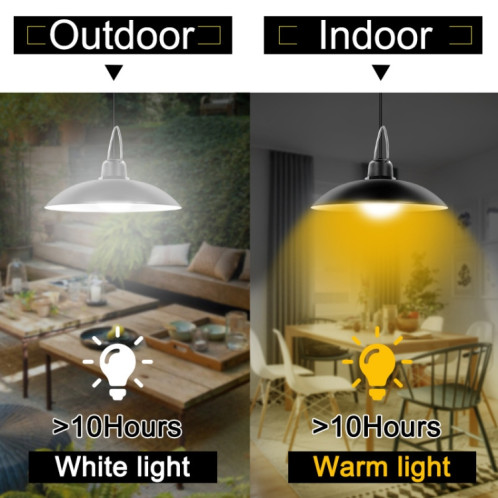 2 en 1 Lumière solaire Paysage Courtyard Corridor Éclairage 32-LED Lustre rétro, Couleur de la lumière: lumière chaude (abat-jour noir) SH102B1138-09