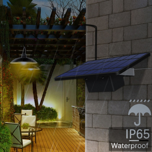 2 en 1 Lumière solaire Paysage Courtyard Corridor Éclairage 32-LED Lustre rétro, Couleur de la lumière: lumière chaude (abat-jour noir) SH102B1138-09