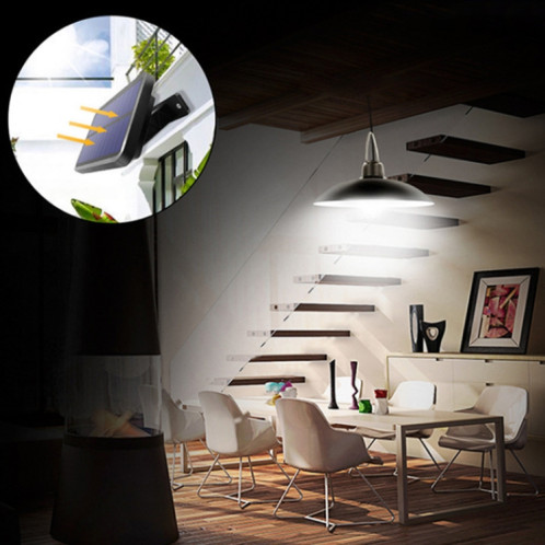 2 en 1 Lumière solaire Paysage Courtyard Couleur d'éclairage 32-LED lustre rétro, couleur de la lumière: lumière chaude (abat-jour blanc) SH102A1023-09