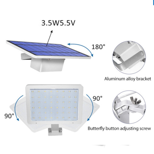 48 LED amovible Solar Light IP65 Cour d'extérieure imperméable à l'eau LED Lampe de rue, Couleur de la lumière: lumière chaude (noir) SH101A802-08