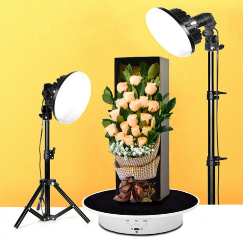 20cm USB électrique tournant de platine plate-forme de tire-platine de prise de vue vidéo PLAYTABLE POUR PHOTOGRAPHIE, CHARGEMENT: 8KG (Velvet noir de base blanc) SH401C1679-07