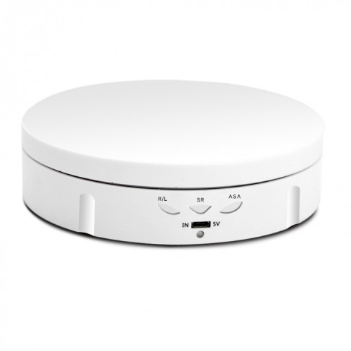 14.6cm USB Turntable rotative d'affichage plate-forme de tournage vidéo Props de tournage vidéo pour la photographie, charge: 10kg (blanc) SH201B533-08