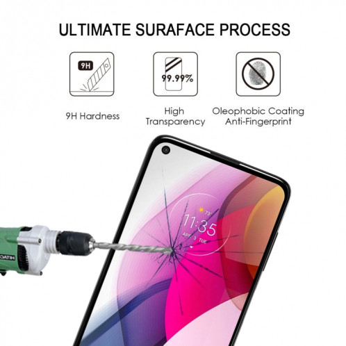Pour Motorola Moto G Stylus (2021) Film en verre trempé en plein écran complet de colle SH460248-07