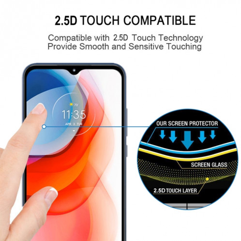 Pour Motorola Moto G Play (2021) Film de verre trempé en plein écran SH46041943-07
