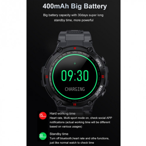 K22 1.28 pouces IPS Smart Watch Smart Watch, Supporte le rappel de cycle menstruel / Call Bluetooth / Surveillance du sommeil (Noir) SH101A1419-08