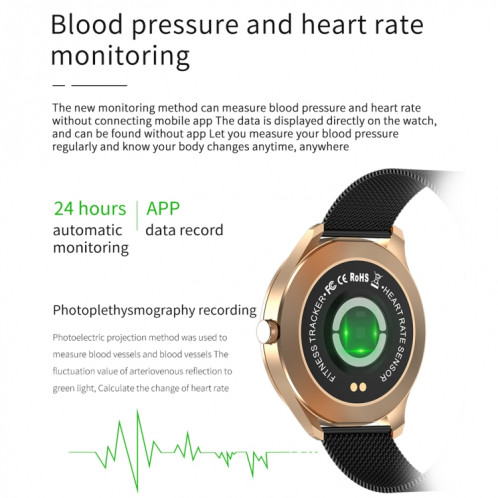 Q9L 1.28 pouces IPS Color Screen Smart Watch Smart Smart, Support Suivi de la tension artérielle / Surveillance de la fréquence cardiaque / Surveillance du sommeil (argent) SH201D1727-09