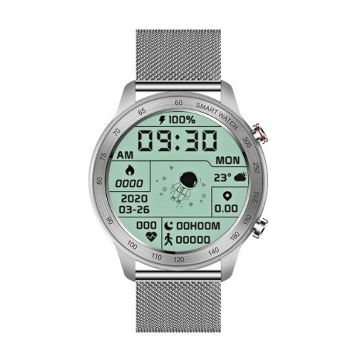 MX5 1.3 pouces IPS Screen IP68 Wather Watch Smart Watch, Support Bluetooth Call / Surveillance de la fréquence cardiaque / Surveillance du sommeil, Style: Sangle d'acier (argent) SH301B649-09