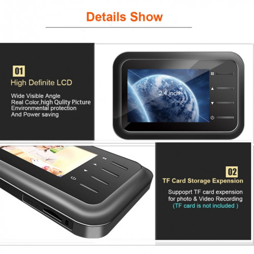 R11 2.4 pouces TFT LCD Affichage Night Vision Photo Vidéo Electronic Cat Eye Soolbell SH4744965-08