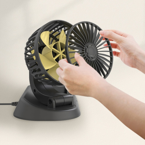 F410 USB 5V Ventilateur de refroidissement électrique pliant à double tête avec une carte de stationnement temporaire temporaire SH72011182-07