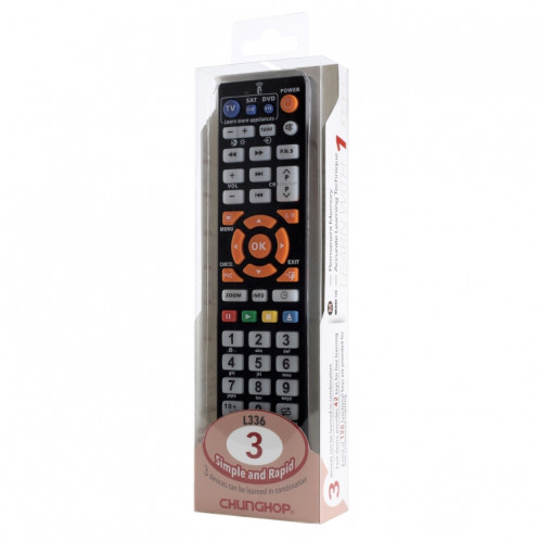 Chunghop l336 Télécommande d'apprentissage intelligent universel pour TV / CBL / DVD (Noir) SC501A912-05