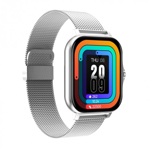 GT20 1.69 pouces TFT Screen Smart Watch Smart Watch, Contrôle de la musique Support / Bluetooth Call / Surveillance de la fréquence cardiaque / Surveillance de la tension artérielle, Style: Bracelet en acier (argent) SH302D561-08