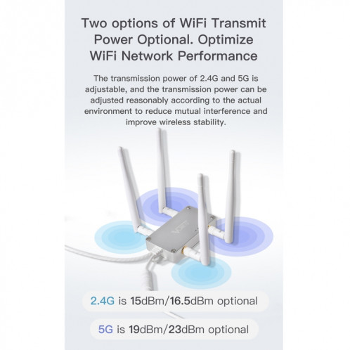 VONETS VBG1200 300Mbps+900Mbps Dual Band Wireless Router Repeater WIFI Base Station with 4 Antennas SV5344304-08