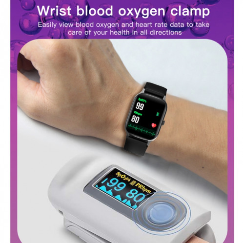 F37 1,69 pouce TFT Screen IP67 Wather Watch Smart Watch, Support Suivi de la température corporelle / Surveillance de la fréquence cardiaque / Surveillance de la pression artérielle (Noir) SH901A1376-09