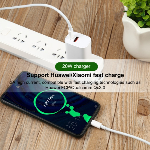 T087 20W USB-C / Type-C + Ports USB Chargeur avec 100W Type-C à Type-C Câble de charge rapide 2m, SH7806882-07