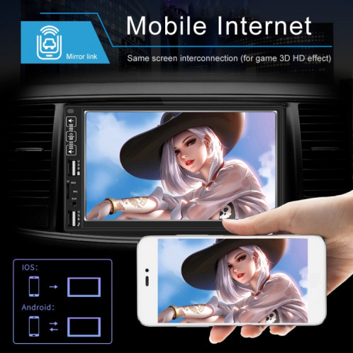A2821 Voiture 7 pouces HD MP5 Player, support Bluetooth / FM avec télécommande, style: standard SH52011030-07