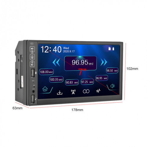 A2891 7 pouces Car HD MP5 Carplay Bluetooth Music Player Inverser Image Image de la machine Tout-en-un Support FM / U Disque avec télécommande, Style: Standard + 4leds Caméra légère SH17021265-07