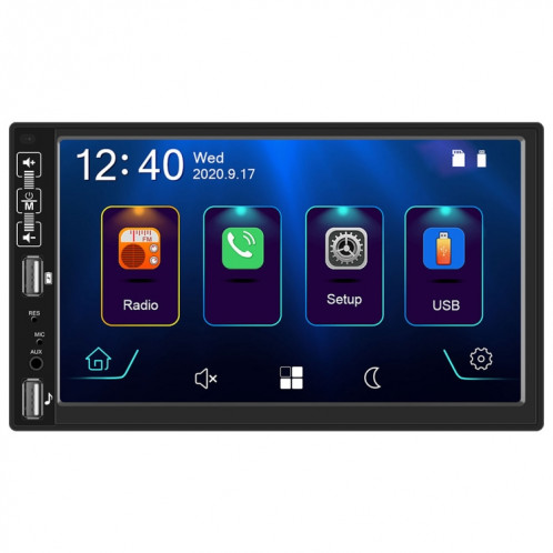 A2891 7 pouces voiture HD MP5 Carplay Bluetooth Music Player Redaver Image Image Tout-In-One Machine Support FM / U Disque avec télécommande, Style: Standard + 8leds Caméra légère SH17031635-07