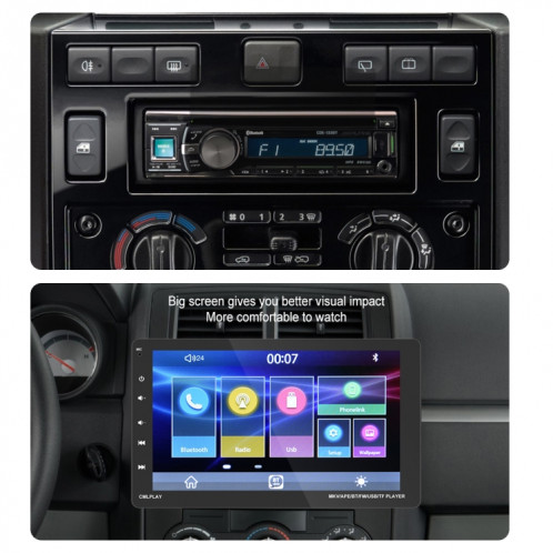 Q3366 Voiture de 9 pouces Touch HD Écran détachable MP5 Support Carplay / FM avec télécommande SH6156146-07