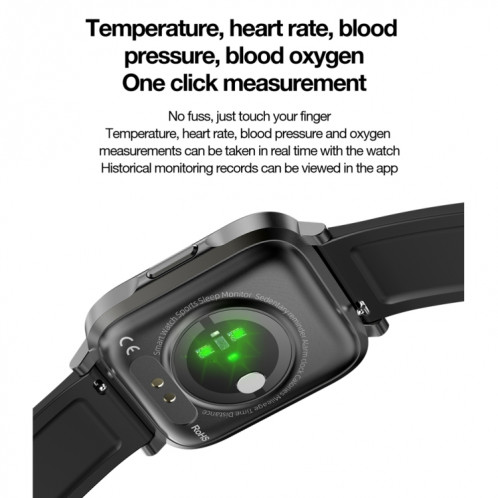 F60 1.7 pouces TFT Ecran tactile IP68 Wather Watch Smart Watch, Support Suivi de la température corporelle / Surveillance de la fréquence cardiaque / Surveillance de la pression artérielle (rouge) SH101A743-09