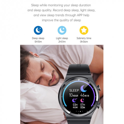 GT69 1,3 pouce IPS écran tactile IP67 Imperméable Bluetooth Ecouteur Smart Watch, Support Surveillance du sommeil / Surveillance de la fréquence cardiaque / Appel Bluetooth (Black Silver Black) SH501C1493-010