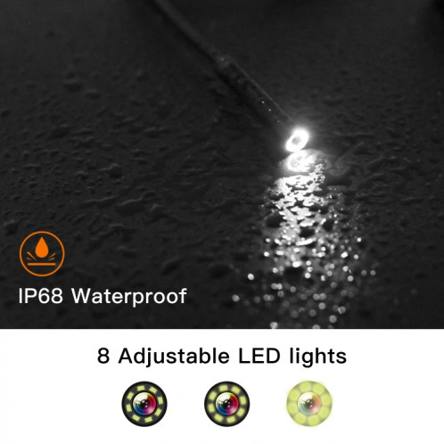 P60A 5.5mm 1080p 2,4 pouces Ecran IPS IP68 Endoscope numérique HD imperméable, Longueur: 5m Câble dur SH3202837-08