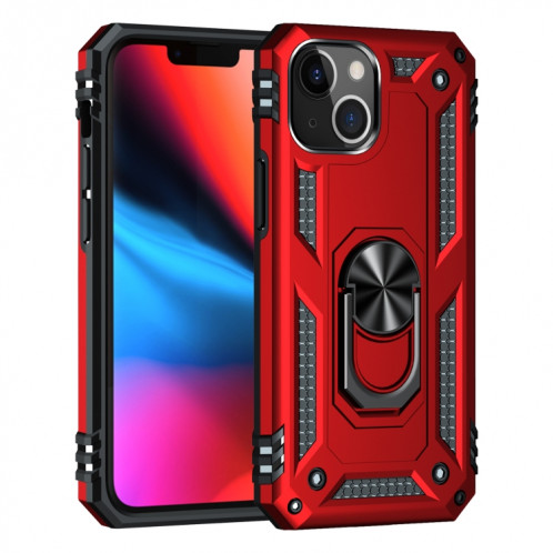 Étui de protection TPU + TPU + PC avec support rotatif à 360 degrés pour iPhone 13 mini (rouge) SH801B1858-07