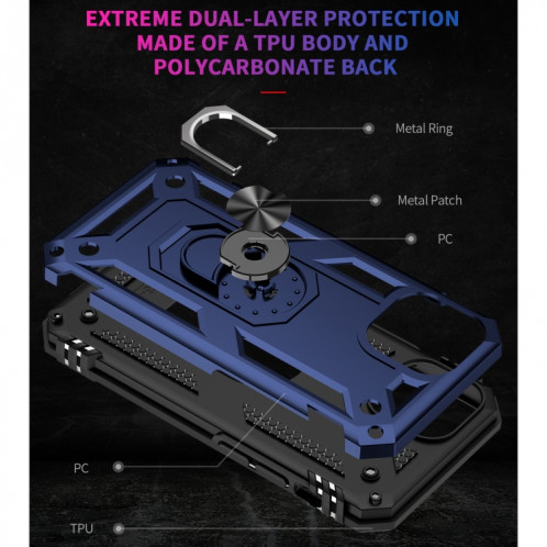 Boîtier de protection TPU + PC TPU + PC avec porte tournant à 360 degrés pour iPhone 13 mini (bleu) SH801D1231-07