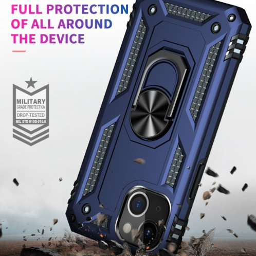Boîtier de protection TPU + PC TPU + PC avec porte tournant à 360 degrés pour iPhone 13 mini (bleu) SH801D1231-07