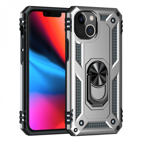 Étui de protection TPU + PC antichoc avec support rotatif à 360 degrés pour iPhone 13 mini (argent) SH801G1964-07