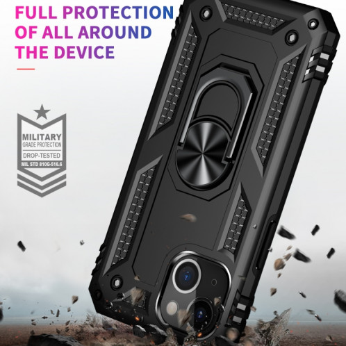 Étui de protection TPU + PC antichoc avec support rotatif à 360 degrés pour iPhone 13 (noir) SH802A1993-07