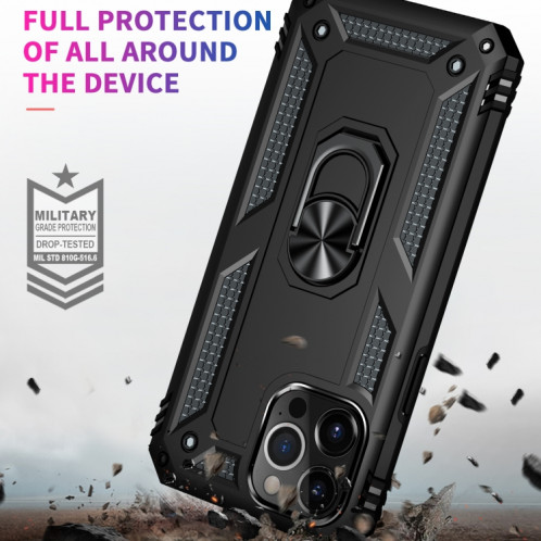 Étui de protection TPU + TPU + PC avec support rotatif à 360 degrés pour iPhone 13 Pro (Noir) SH803A904-07