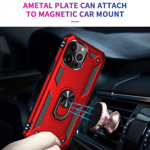 Étui de protection TPU + PC antichoc avec support rotatif à 360 degrés pour iPhone 13 Pro (rouge) SH803B54-07