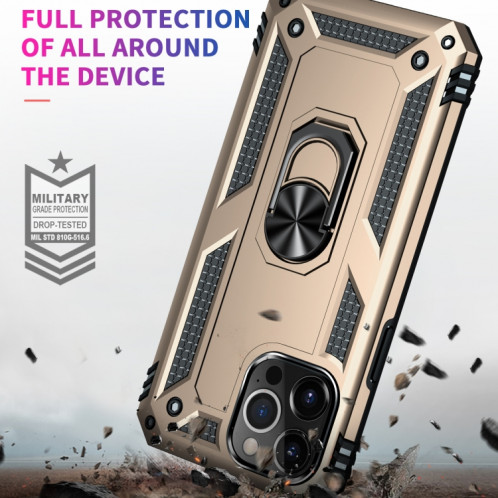 Boîtier de protection TPU + PC TPU + PC avec porte tournant à 360 degrés pour iPhone 13 Pro (Gold) SH803C328-07