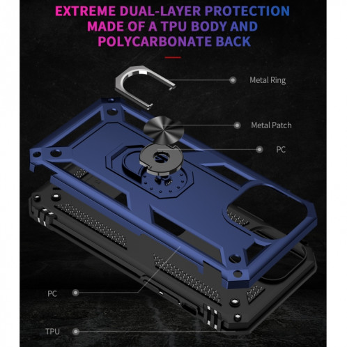 Étui de protection TPU + PC antichoc avec support rotatif à 360 degrés pour iPhone 13 Pro (Bleu) SH803D41-07