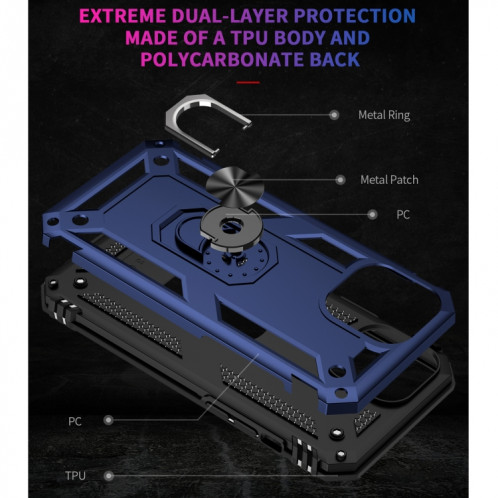 Étui de protection TPU + PC antichoc avec support rotatif à 360 degrés pour iPhone 13 Pro (Bleu) SH803D41-07