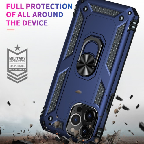 Étui de protection TPU + PC antichoc avec support rotatif à 360 degrés pour iPhone 13 Pro (Bleu) SH803D41-07