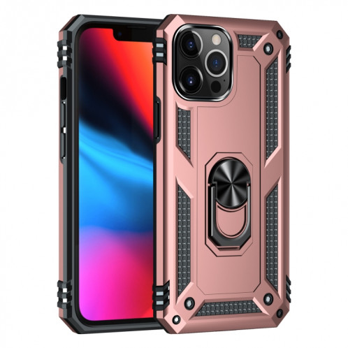 Étui de protection TPU + TPU + PC avec porte tournant à 360 degrés pour iPhone 13 Pro (or rose) SH803E518-07