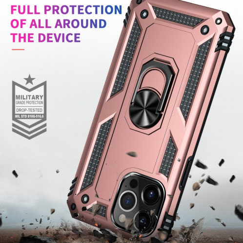 Étui de protection TPU + TPU + PC avec porte tournant à 360 degrés pour iPhone 13 Pro (or rose) SH803E518-07