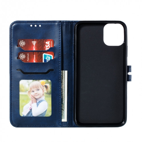 Embase Happy Happy Cat Motif Horizontal Flip Cuir Coffret avec porte-cartes et portefeuille pour iPhone 13 mini (bleu) SH701C449-07