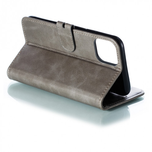 Pattre de chat de chat en relief de chat de chat horizontal avec support et porte-cartes et portefeuille pour iPhone 13 (gris) SH702B999-07