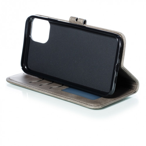 Pattre de chat de chat en relief de chat de chat horizontal avec support et porte-cartes et portefeuille pour iPhone 13 (gris) SH702B999-07