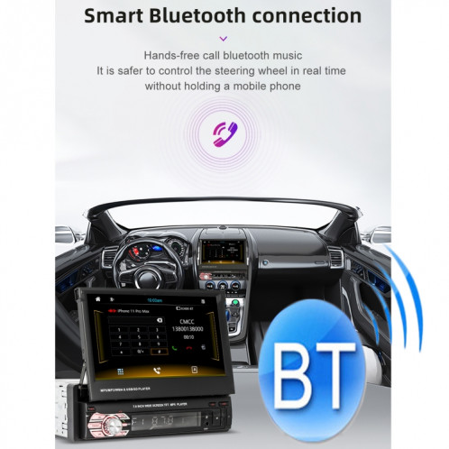 9601C HD 7 pouces Joueur rétractable manuellement de voiture MP5 Player Navigation GPS Radio Bluetooth, Miroir de support Link & FM & TF Carte & USB SH71961330-09