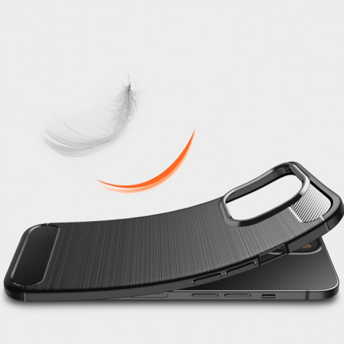 Coque TPU en fibre de carbone de texture brossée pour iPhone 13 Pro (Noir) SH003A1310-07