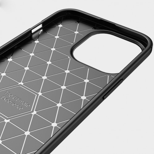 Coque TPU en fibre de carbone de texture brossée pour iPhone 13 Pro (Noir) SH003A1310-07