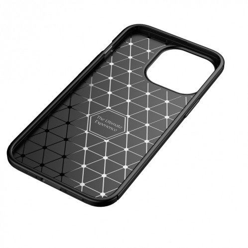 Étui TPU antichoc de texture en fibre de carbone pour iPhone 13 Pro (Noir) SH103A1617-07
