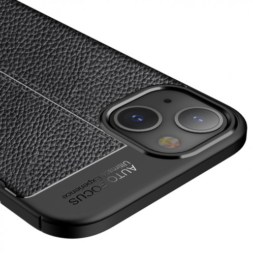 Cas de TPU TPU Texture de Litchi pour iPhone 13 (Noir) SH404A1174-07