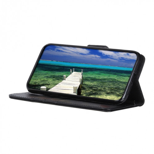 Khazneh Coche Cowhide Texture Horizontal Flip Cuir Case avec porte-cartes et portefeuille pour iPhone 13 (noir) SH001A1446-07